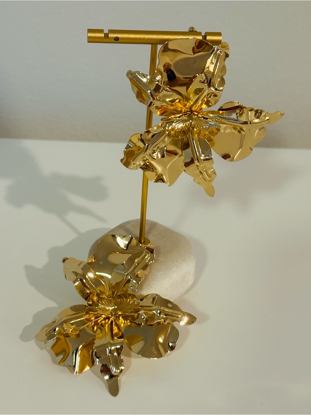 Fashion Jewelry Gold Floral Drop Earrings - Women Jewelry